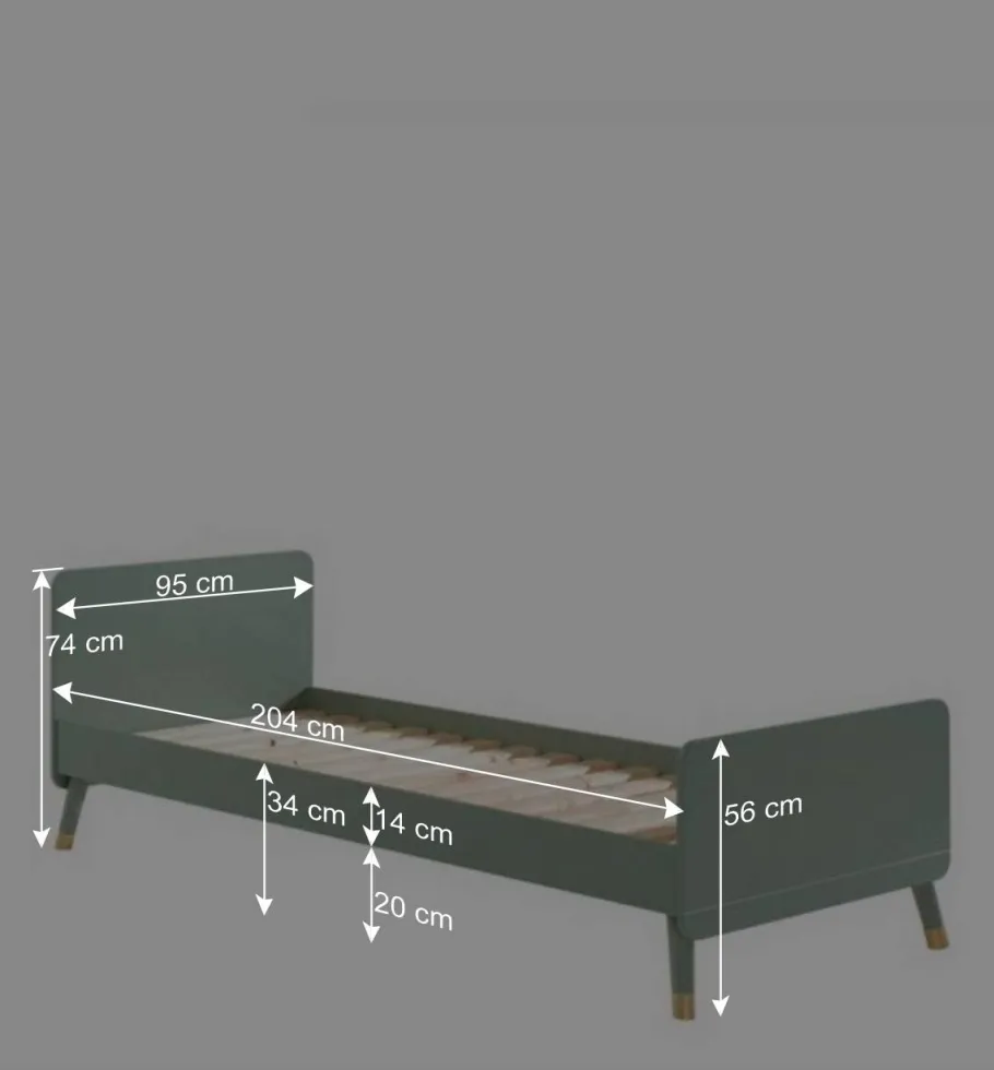 Clearance 90x200 Bett in Oliv Grün & Gold - Genn Betten