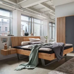 Sale 140x200 Wildeiche Bett mit Kufen - Manarola Betten