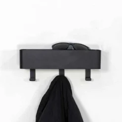 Best 27x12cm Hakenleiste aus schwarzem Stahl - Halgato Garderoben
