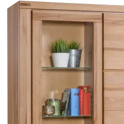 Best 108x200cm Wohnzimmerschrank aus Kernbuche - Uhelia Vitrinen