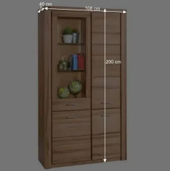 Best 108x200cm Wohnzimmerschrank aus Kernbuche - Uhelia Vitrinen
