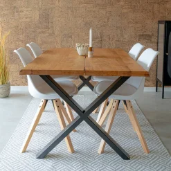 Sale X-Fuß Esstisch & Schalenstühle - Flumicina (fünfteilig) Sitzgruppe