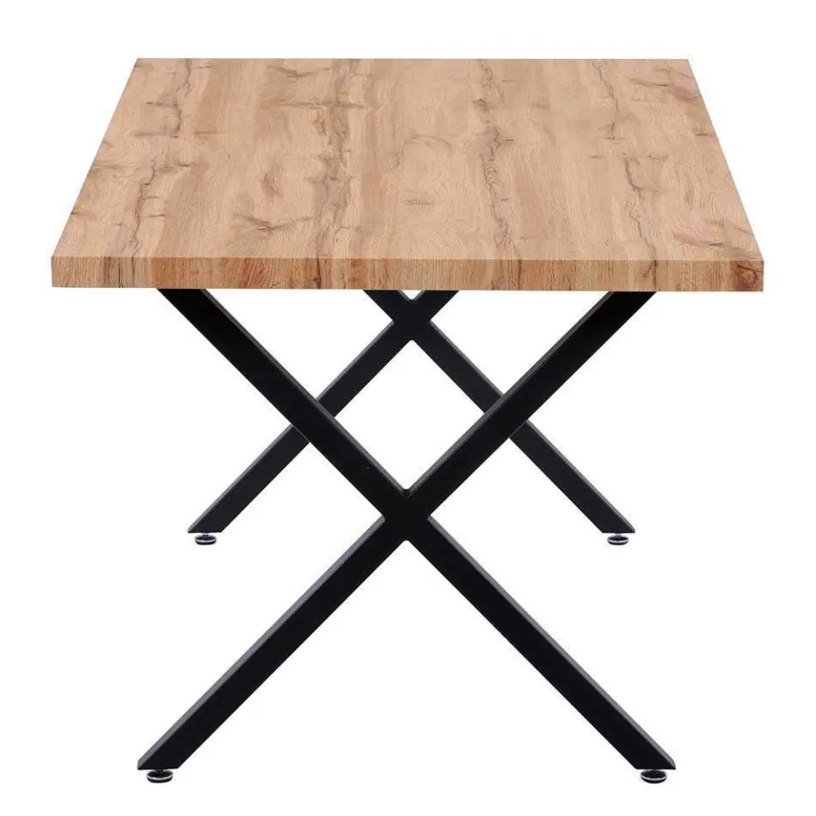 Sale X-Fuß Tischgruppe mit Polsterstühlen - Fanita (fünfteilig) Sitzgruppe