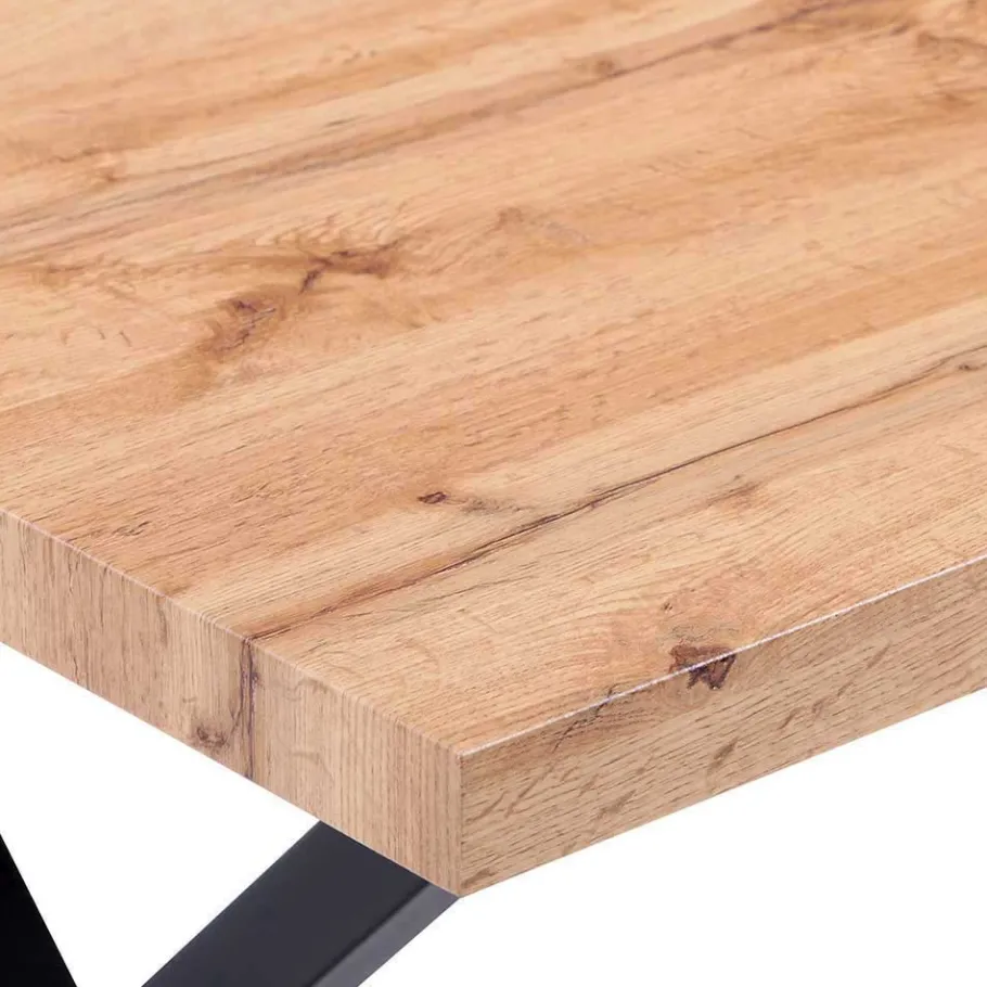 Sale X-Fuß Tischgruppe mit Polsterstühlen - Fanita (fünfteilig) Sitzgruppe