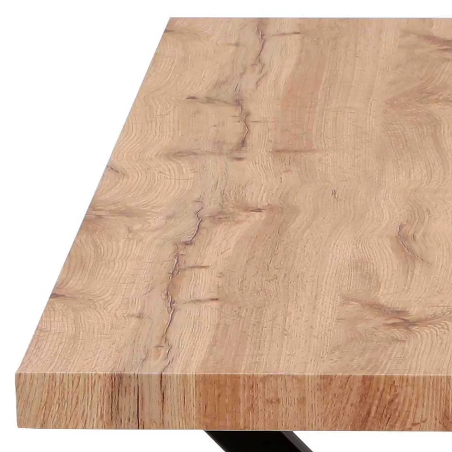 Sale X-Fuß Tischgruppe mit Polsterstühlen - Fanita (fünfteilig) Sitzgruppe