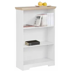 75x115x30 3 FĂ€cher Regal in WeiĂ & Eiche - Akedra Regale