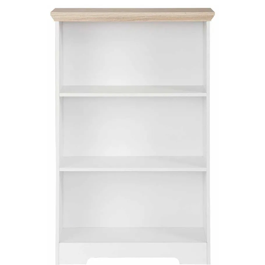 75x115x30 3 Fächer Regal in Weiß & Eiche - Akedra Regale