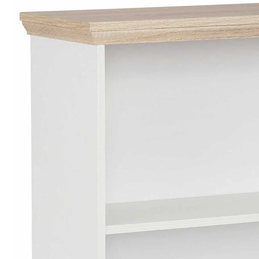 75x115x30 3 Fächer Regal in Weiß & Eiche - Akedra Regale