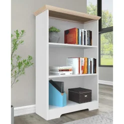 75x115x30 3 Fächer Regal in Weiß & Eiche - Akedra Regale