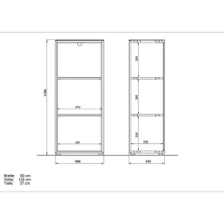50x120x37 Büroregal in Weiß & Wildeiche - Laszlo Regale
