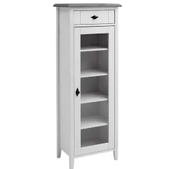 Best 55x149x35 cm Badezimmer Vitrine in Weiß & Grau - Mirandesca Vitrinen