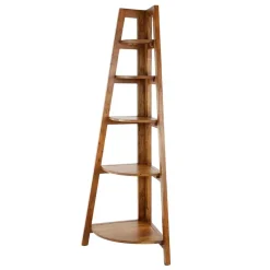 64x148x44 cm Eckregal aus Akazie Massivholz - Skylive Regale