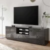 181x57x42 cm Hochglanz TV Element in Grau - Ipatal I Tv & Hifi-Möbel|Lowboards
