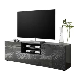 181x57x42 cm Hochglanz TV Element in Grau - Ipatal I Tv & Hifi-Möbel|Lowboards