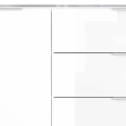 134x101x42 cm Kommode in Weiß mit Glas - Rufu Sideboards