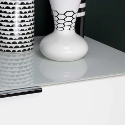 134x101x42 cm Kommode in Weiß mit Glas - Rufu Sideboards