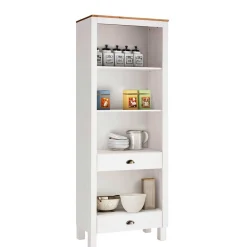 Clearance 75x205x40 cm Landhausregal in Weiß - Canarius Regale