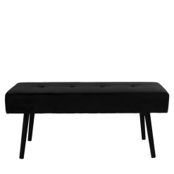 Best 100x44x35 cm Polsterbank in Samt Schwarz - Minael Sitzbank