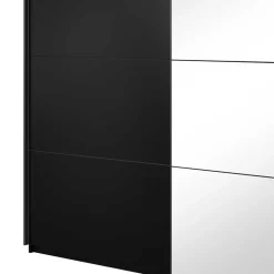 New 200x210x61 cm Schwarzer Kleiderschrank mit Schiebetüren - Dinamaro Kleiderschränke