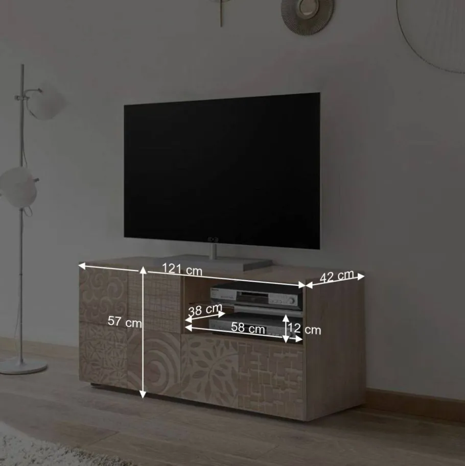 Best 121x57x42 cm TV Board in Dekor Eiche Sonoma - Bielvas Tv & Hifi-Möbel|Lowboards