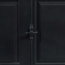 Best 130x230x47 cm Vintage Vitrine Schrank in Schwarz - Niovan Vitrinen