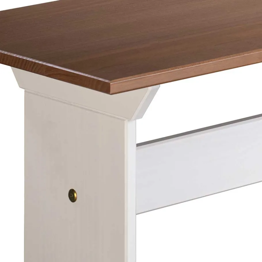 Outlet 110x45x37 Esszimmerbank in Weiß & Braun - Vatina Sitzbank