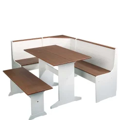 Outlet 110x45x37 Esszimmerbank in Weiß & Braun - Vatina Sitzbank