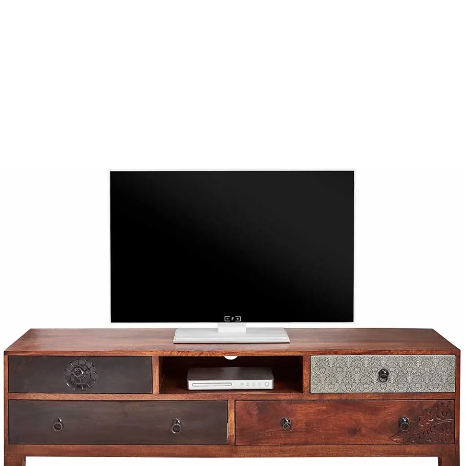 Sale 150x40x40 Fernsehkommode aus Akazie mehrfarbig - Welina Tv & Hifi-Möbel|Lowboards