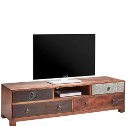 Sale 150x40x40 Fernsehkommode aus Akazie mehrfarbig - Welina Tv & Hifi-Möbel|Lowboards
