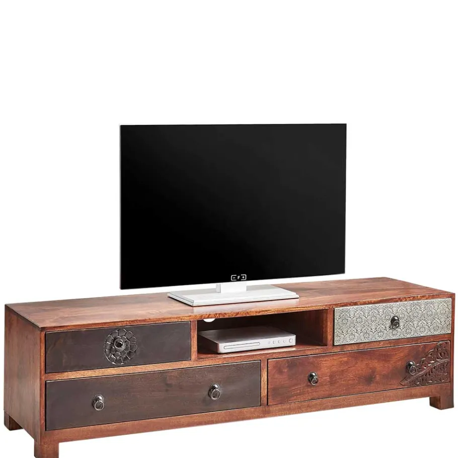 Sale 150x40x40 Fernsehkommode aus Akazie mehrfarbig - Welina Tv & Hifi-Möbel|Lowboards