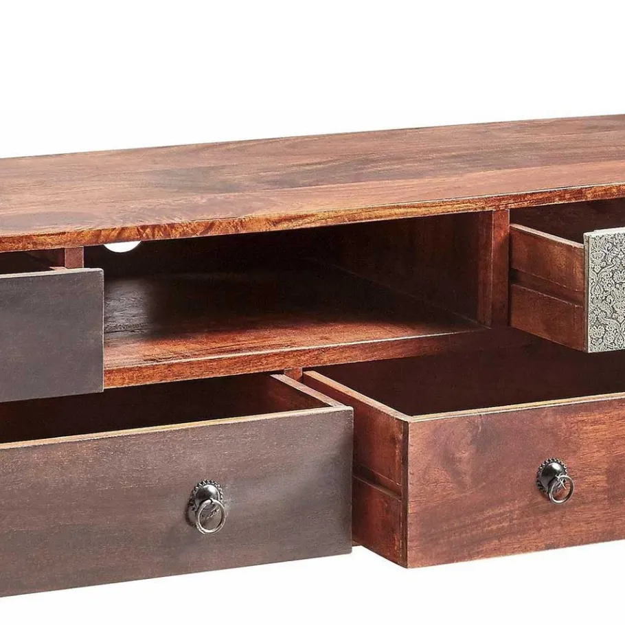 Sale 150x40x40 Fernsehkommode aus Akazie mehrfarbig - Welina Tv & Hifi-Möbel|Lowboards