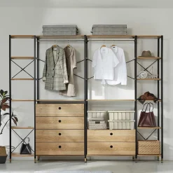 Best 253x210x30 Garderobe - offener Kleiderschrank - Borgetto Garderoben