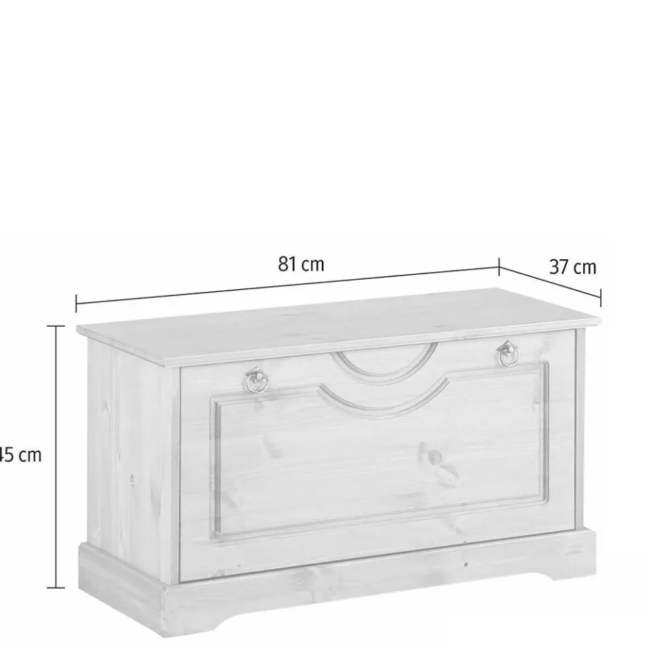 Outlet 81x45x37 Garderobenbank mit Schuhklappe - Yemisa Sitzbank