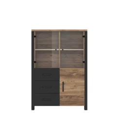 101x146x43 Glastüren Highboard in Fichte NB - Simeona Highboards|Vitrinen