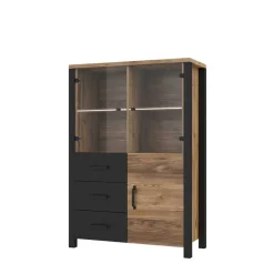 101x146x43 Glastüren Highboard in Fichte NB - Simeona Highboards|Vitrinen