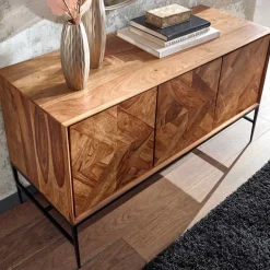 Best 123x70x45 Große Kommode aus Sheesham Holz - Ovalle Sideboards