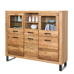 Best 158x140x40 Highboard aus Wildeiche teilmassiv - Arello I Highboards|Kommoden