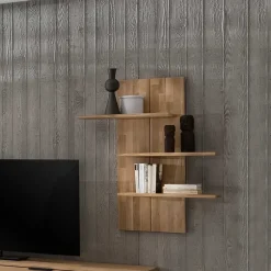 Sale 80x100x25 Hängeregal aus Wildeiche Bianco - Vardriva Regale