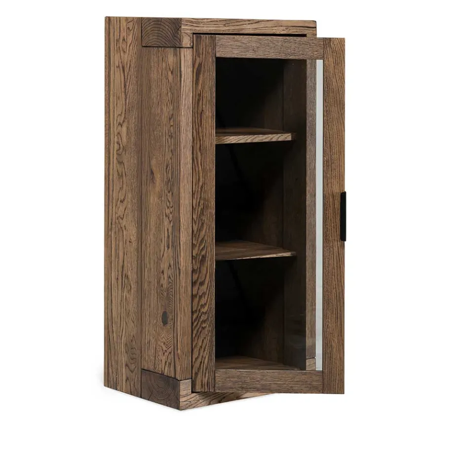 50x105x35 Hängevitrine aus Eiche in Wenge - Sieno Vitrinen