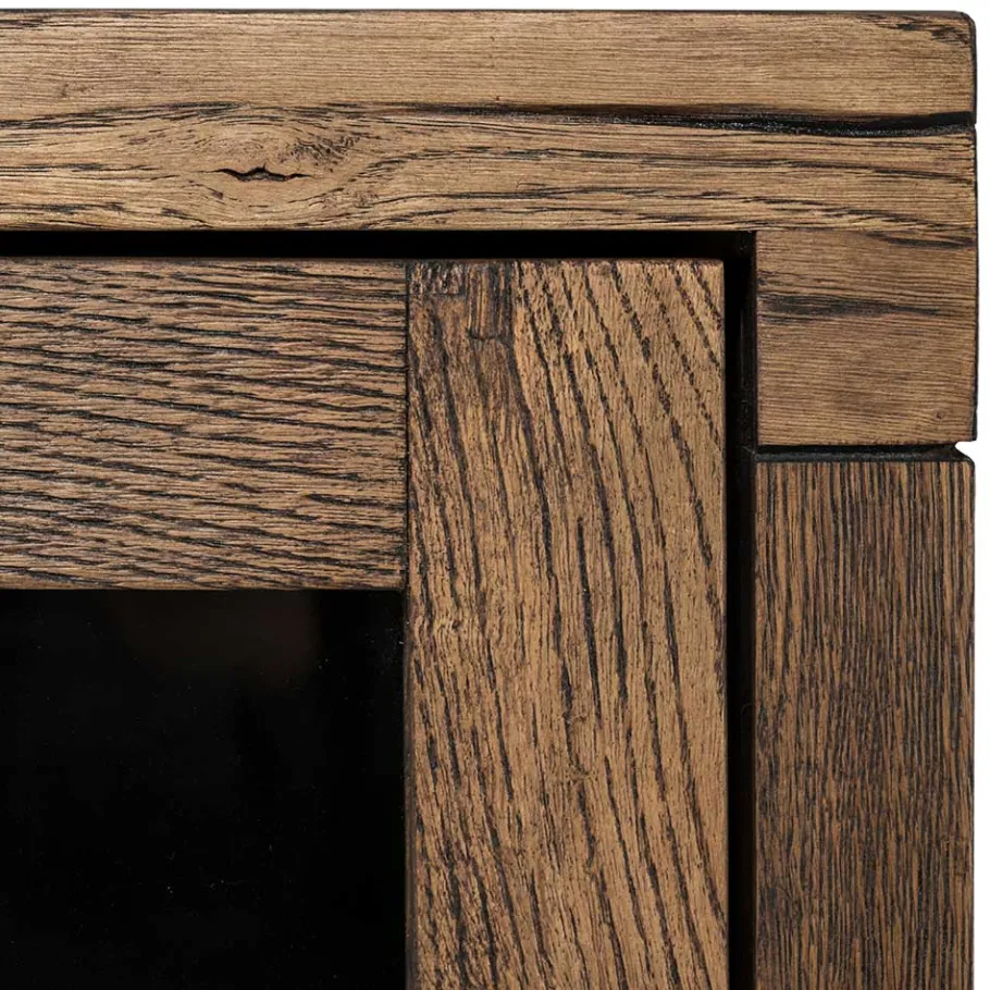 50x105x35 Hängevitrine aus Eiche in Wenge - Sieno Vitrinen