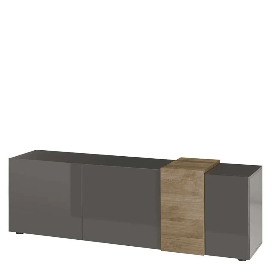 181x59x44 Hochglanz TV Unterschrank in Grau - Eracosta Tv & Hifi-Möbel|Lowboards