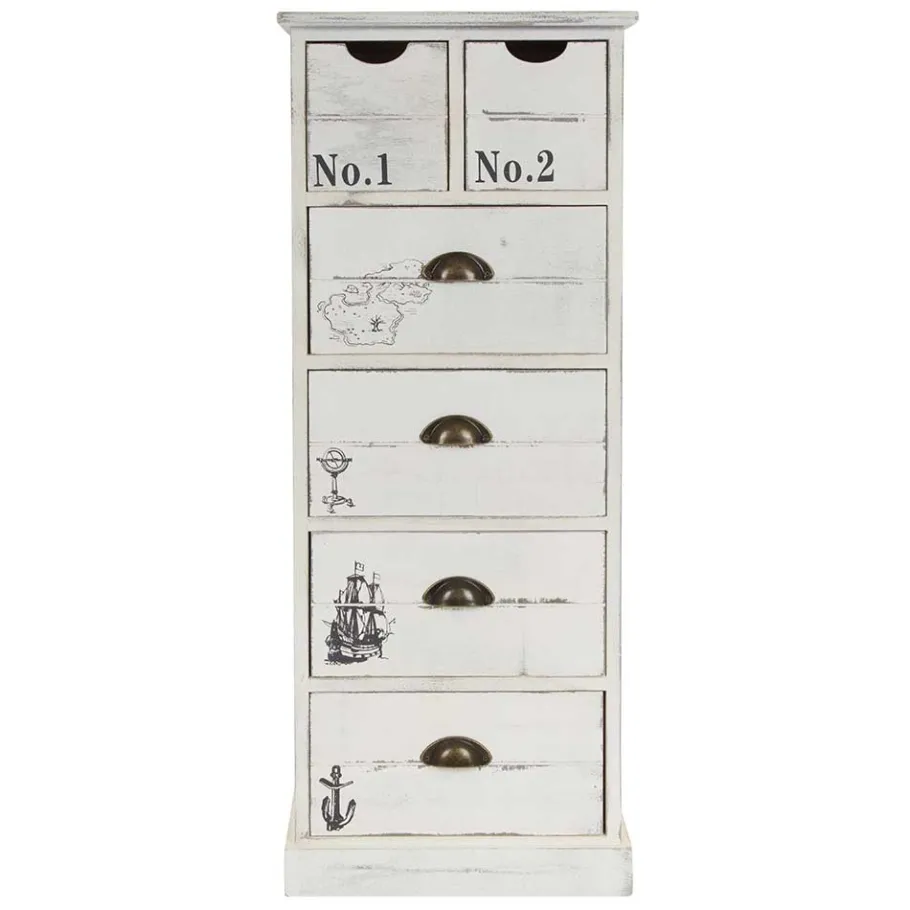 40x104x30 Hochkommode mit maritimen Motiven - Maggiore Kommoden