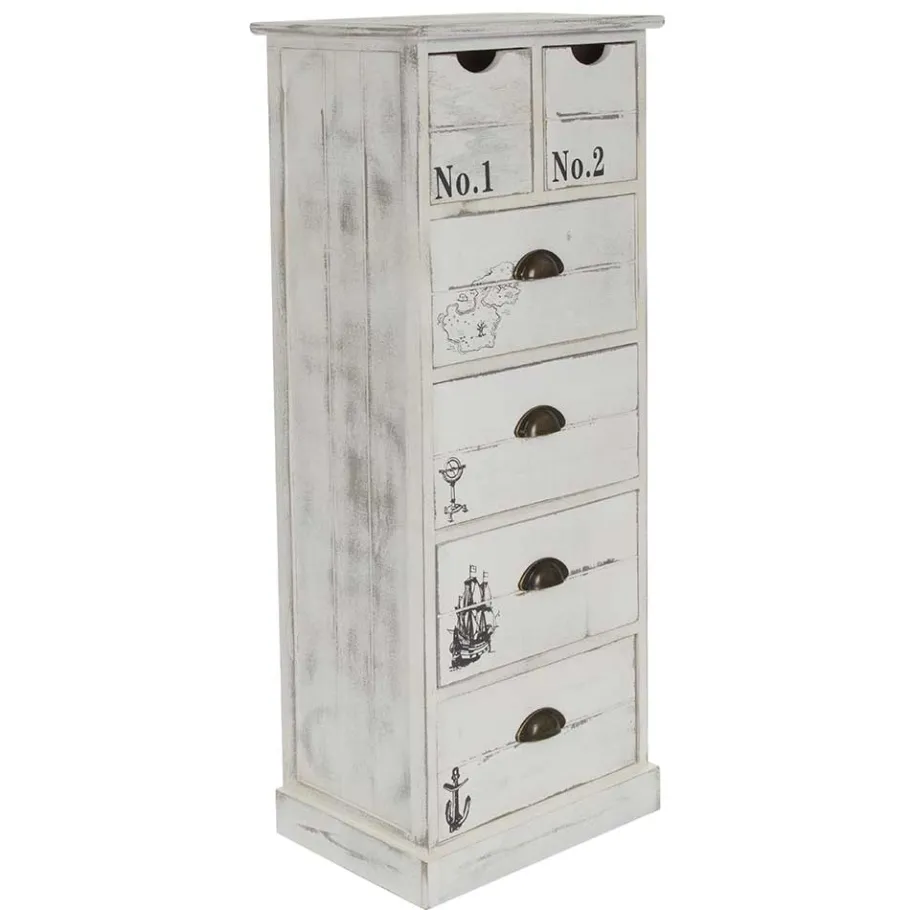 40x104x30 Hochkommode mit maritimen Motiven - Maggiore Kommoden