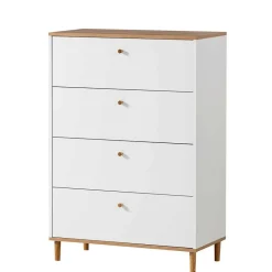 Best 80x117x40 Hochkommode mit vier Schubladen - Ambreros Kommoden