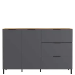 151x98x40 Hohe Kombi-Kommode in Dunkelgrau - Lurys Sideboards