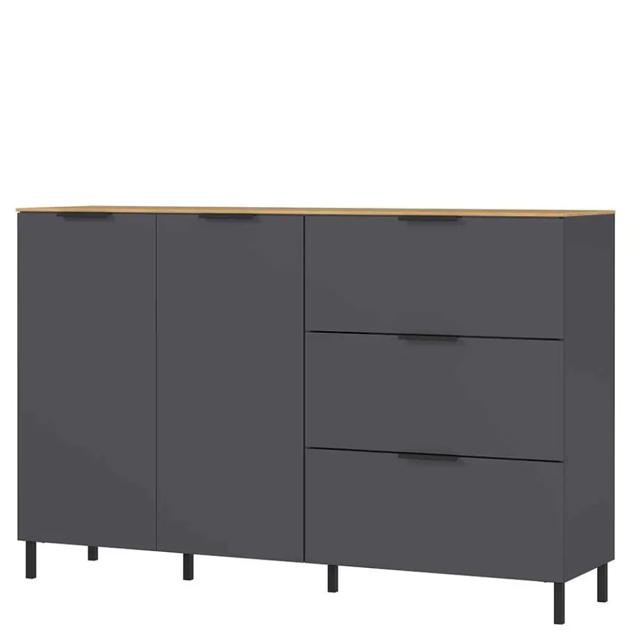151x98x40 Hohe Kombi-Kommode in Dunkelgrau - Lurys Sideboards