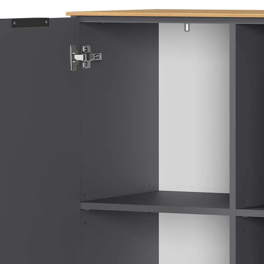 151x98x40 Hohe Kombi-Kommode in Dunkelgrau - Lurys Sideboards