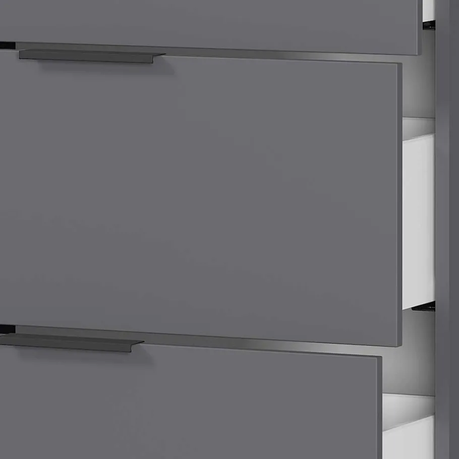 151x98x40 Hohe Kombi-Kommode in Dunkelgrau - Lurys Sideboards