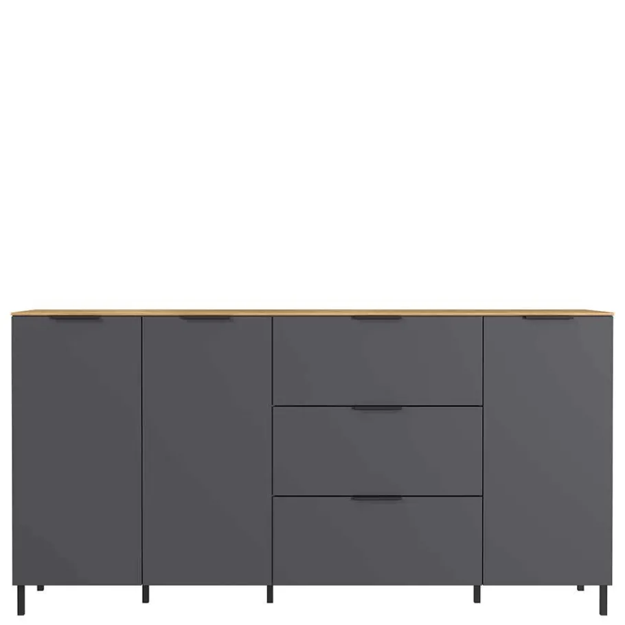 192x98x40 Hohes Sideboard in Dunkelgrau - Lurys Sideboards