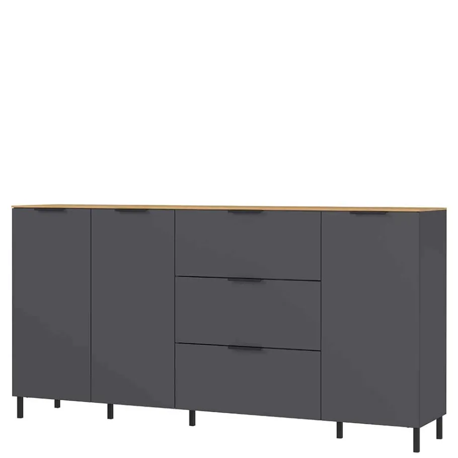 192x98x40 Hohes Sideboard in Dunkelgrau - Lurys Sideboards